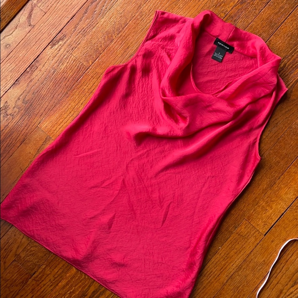 Spense top bright coral pink color